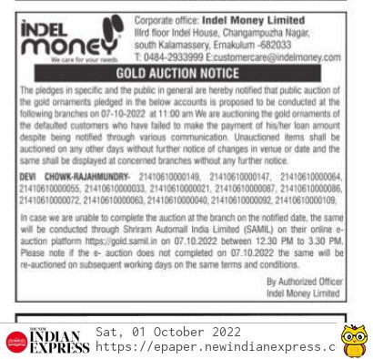 Indel Money.pdf Gold Auctions